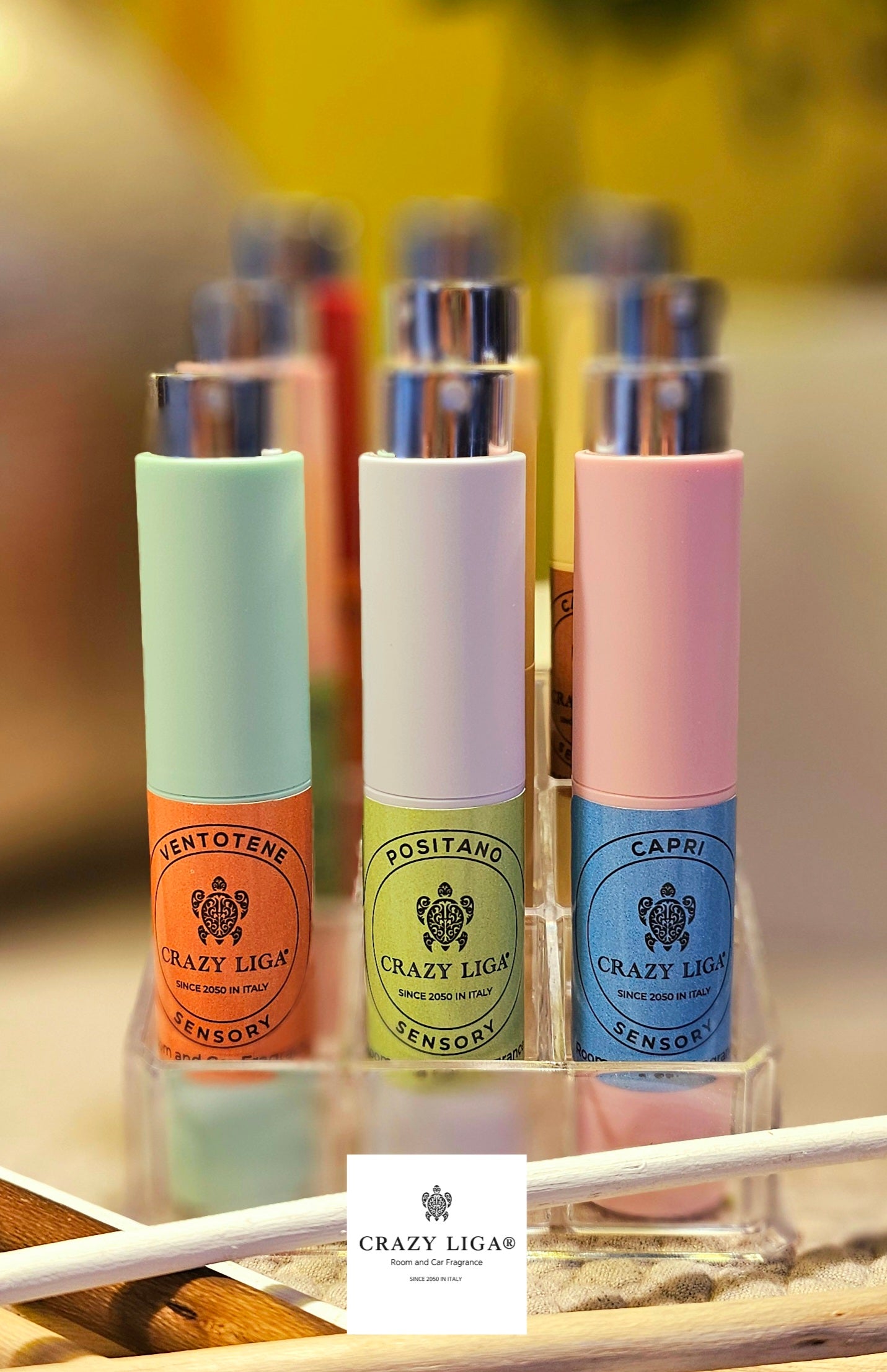 Box 9 Fragranze assortite atomizzatore 10ml. in espositore plexiglas