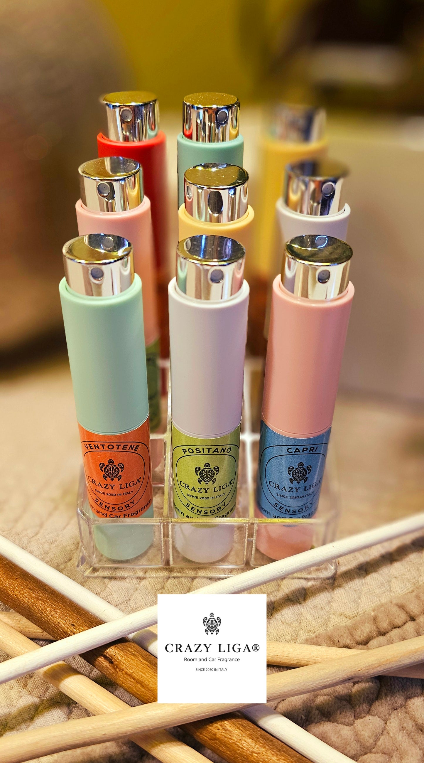 Box 9 Fragranze assortite atomizzatore 10ml. in espositore plexiglas