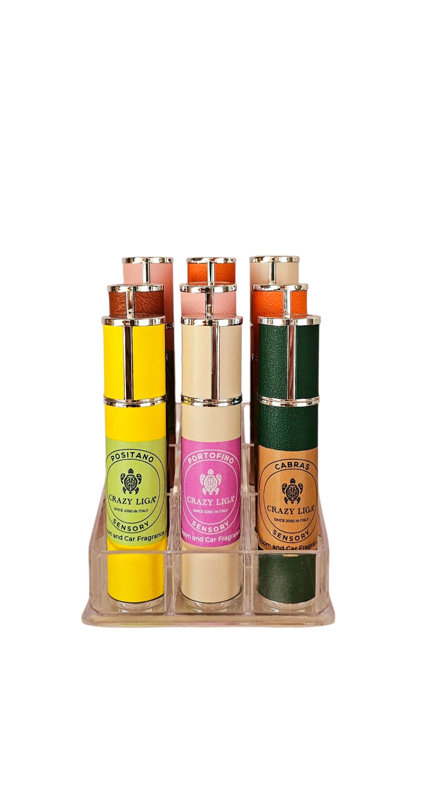 Box 9 Fragranze elegant assortite atomizzatore 10ml. in espositore plexiglas