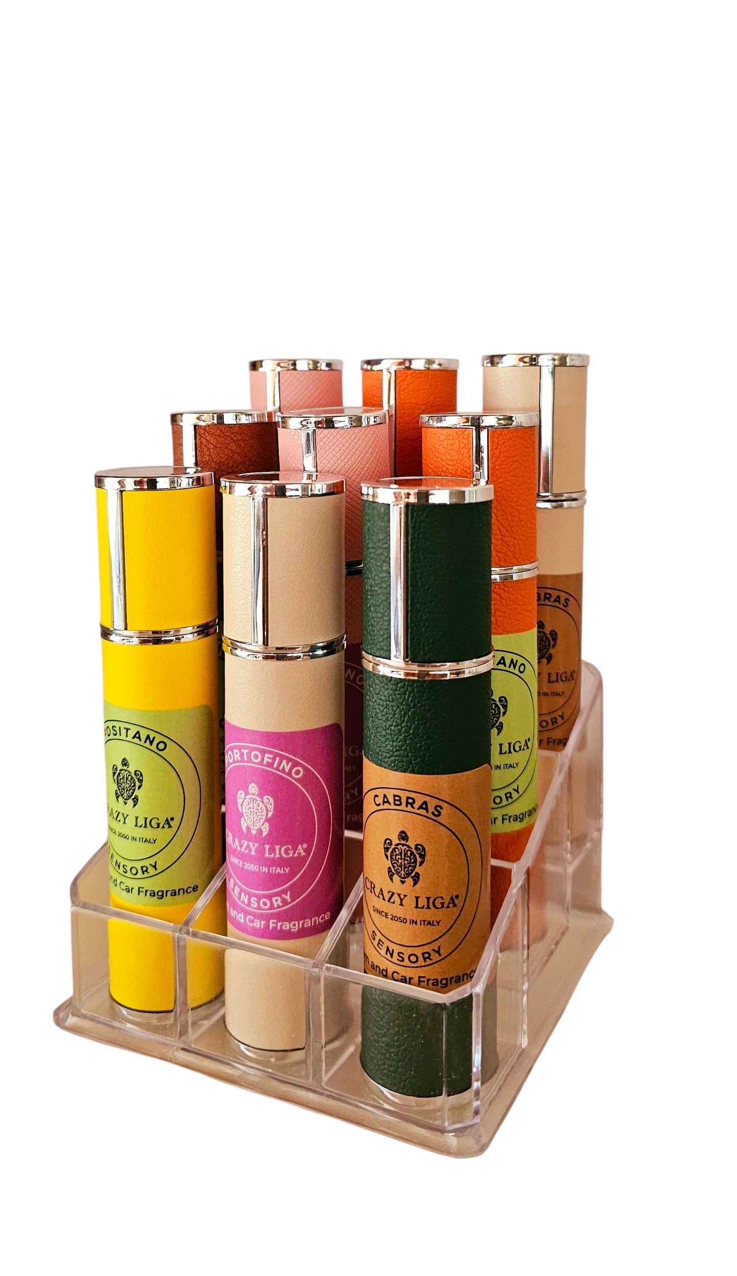Box 9 Fragranze elegant assortite atomizzatore 10ml. in espositore plexiglas